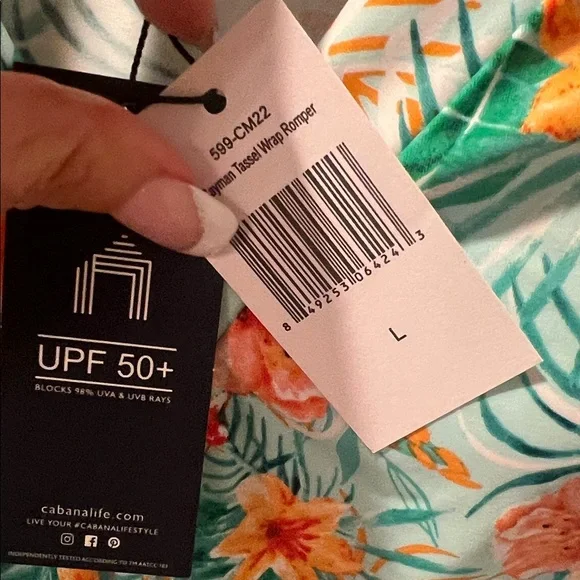 Cabana Life Floral Romper L NWT - Picture 6 of 8